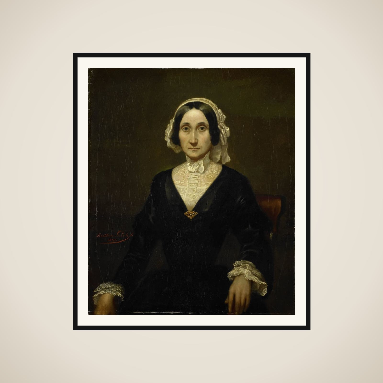 Portrait of Mrs. W.J.S. van Alphen, Baroness van Reede van Oudtshoorn framed