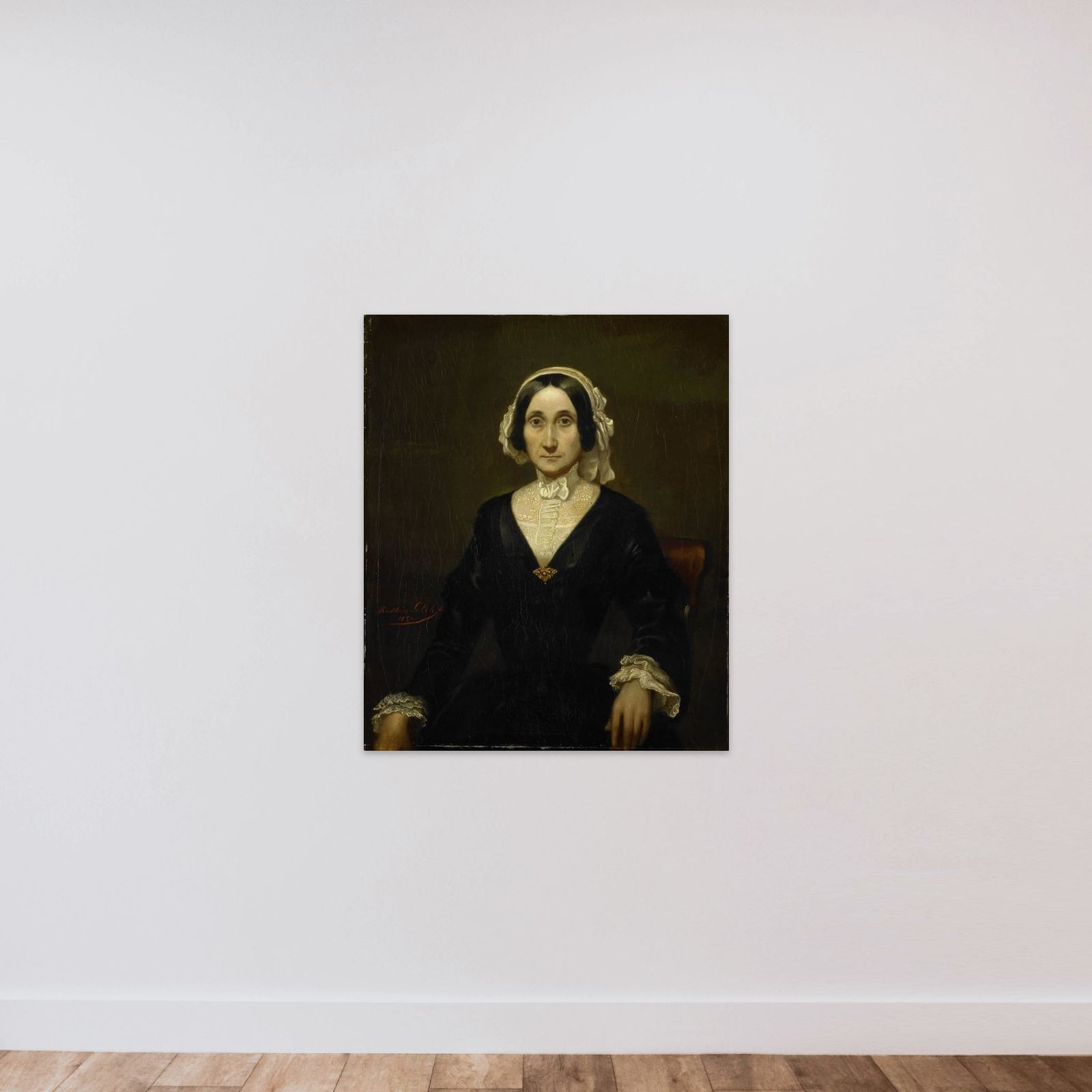 Portrait of Mrs. W.J.S. van Alphen, Baroness van Reede van Oudtshoorn unframed — shown to scale