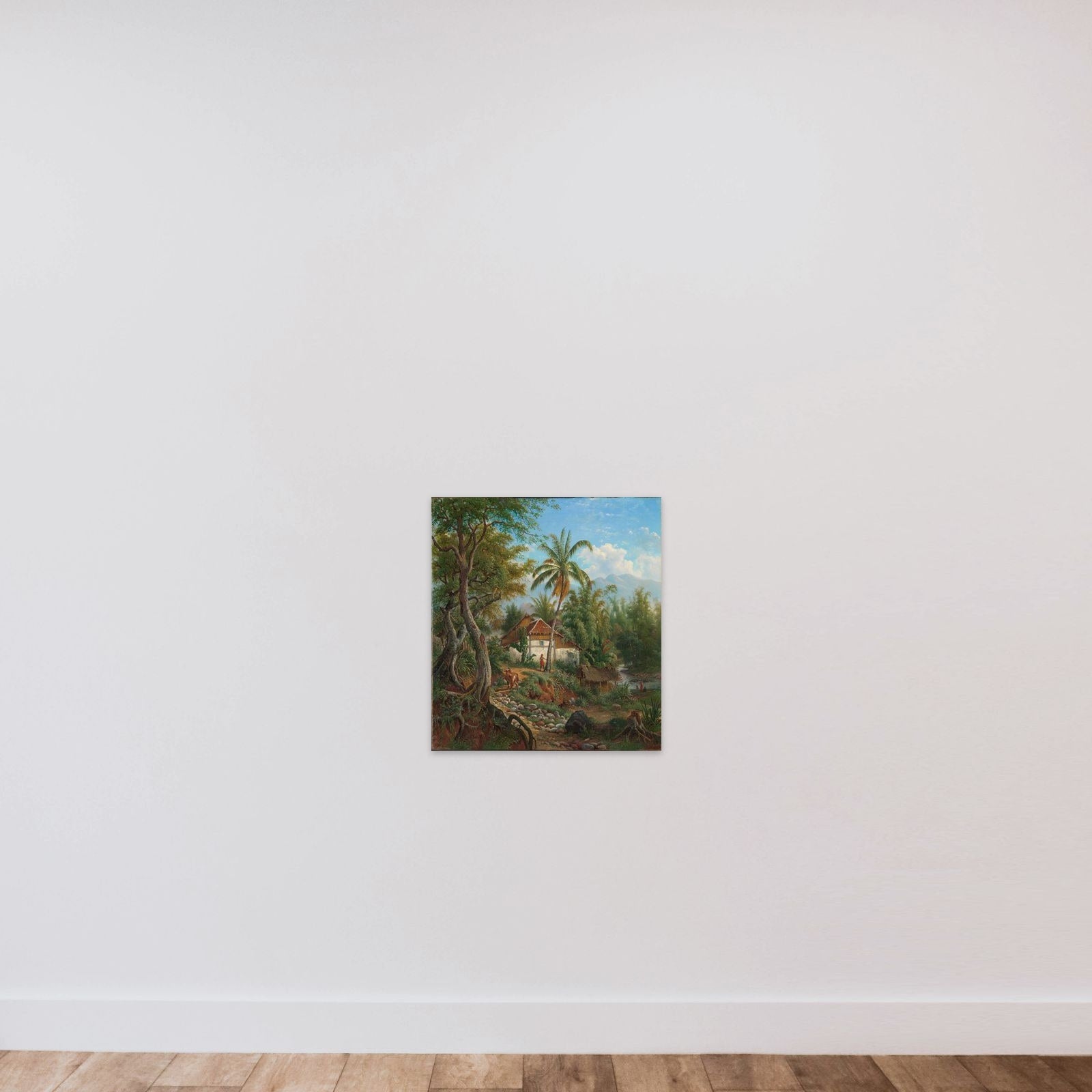 Landscape in the Dutch East Indies (Java?) unframed — shown to scale