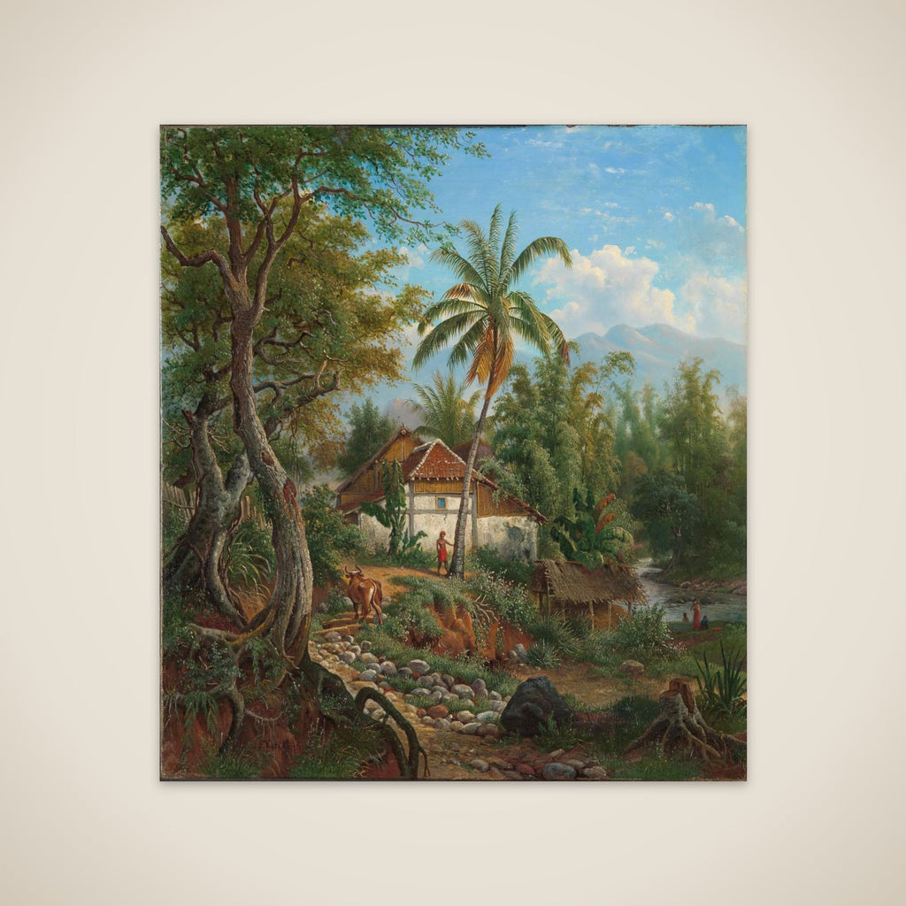 Landscape in the Dutch East Indies (Java?) unframed print
