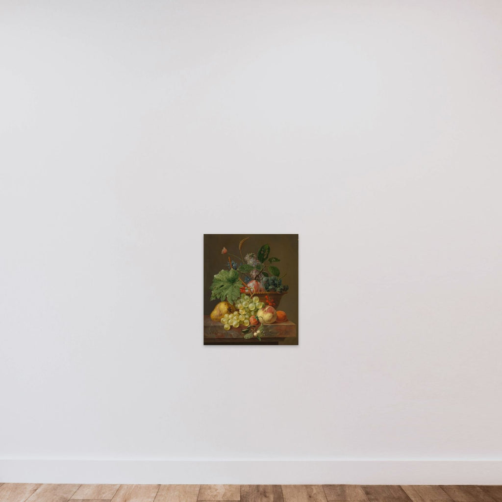 Still Life with Fruit in a Terracotta Dish unframed — shown to scale