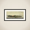 View of het eiland Kuiper in de baai van Batavia framed
