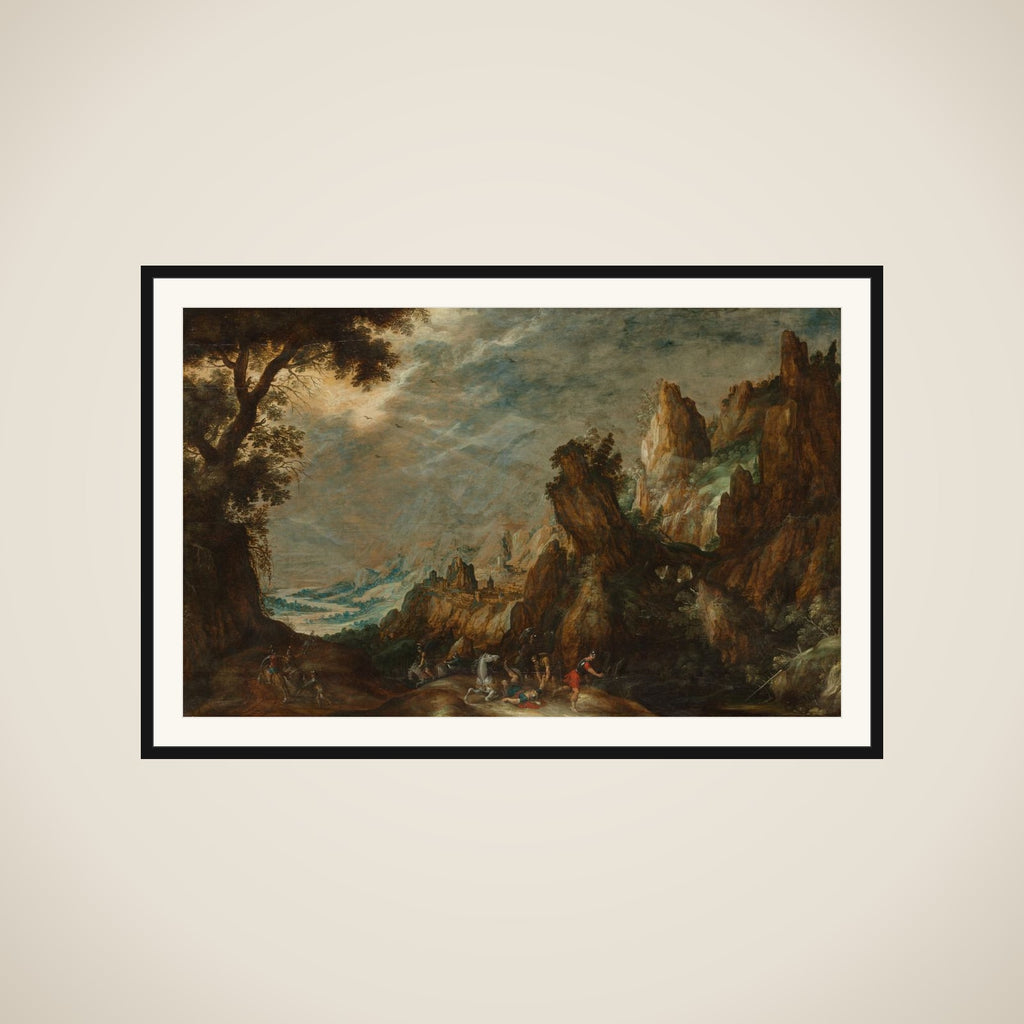 Landscape with Conversion of Saint Paul framed