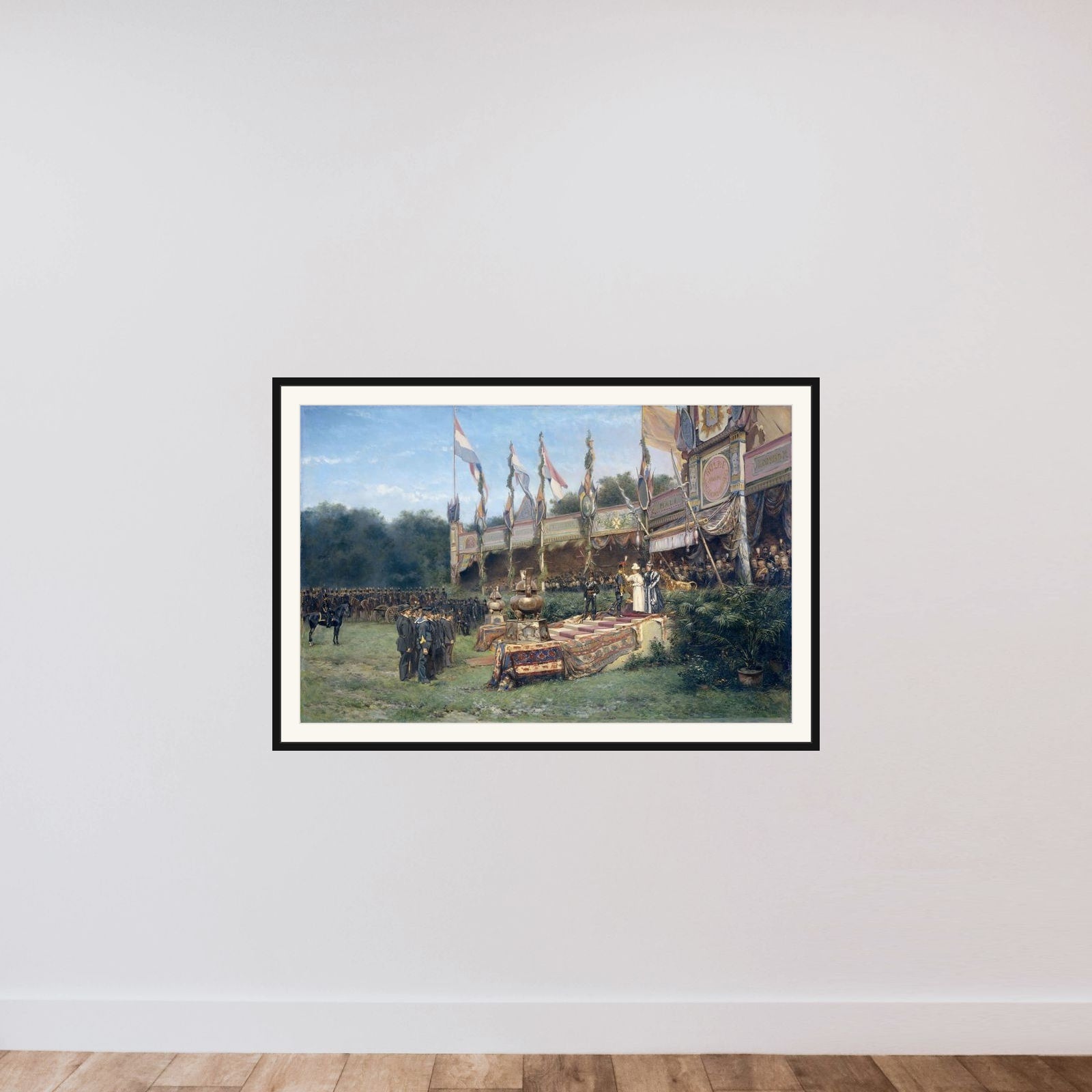 Presentation of the Lombok Cross by Queen Wilhelmina on the Malieveld framed — shown to scale