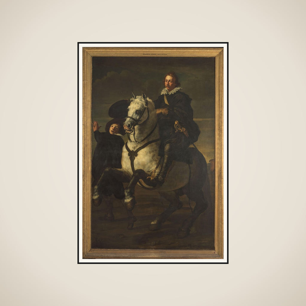 Portrait of een man te paard framed