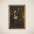 Portrait of een man te paard framed