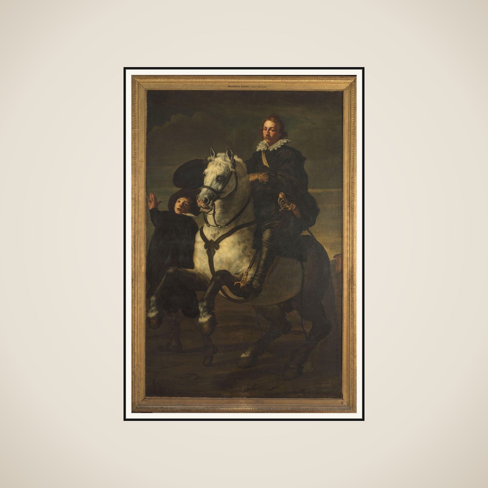 Portrait of een man te paard framed
