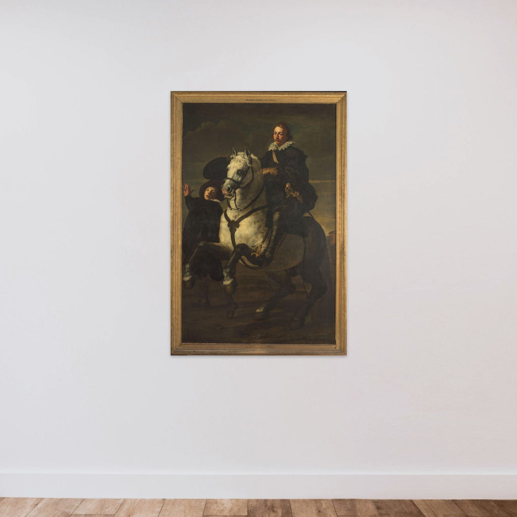 Portrait of een man te paard unframed — shown to scale