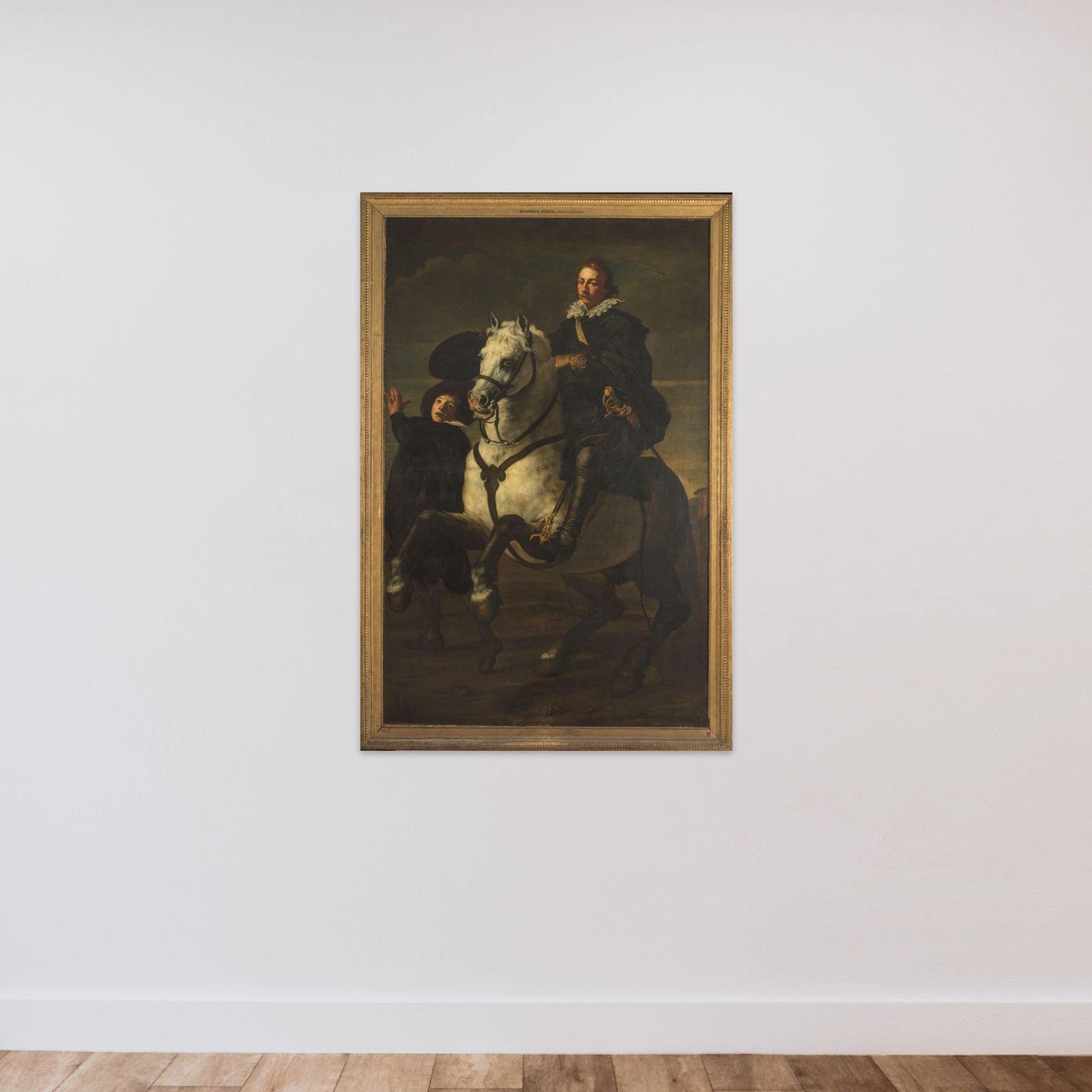 Portrait of een man te paard unframed — shown to scale