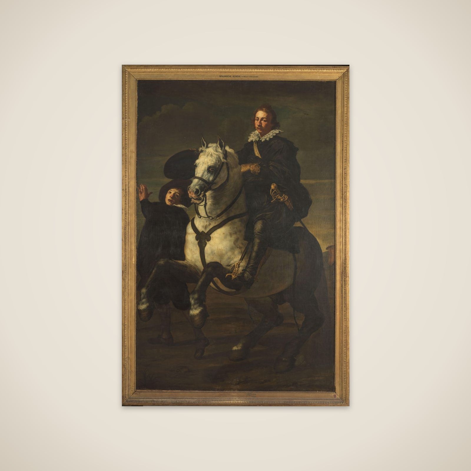 Portrait of een man te paard unframed print