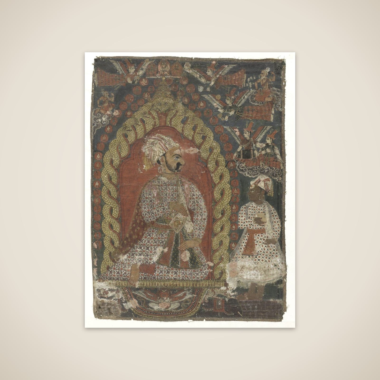 Schildering met een voorstelling van een vorst uit de Malla-dynastie unframed print