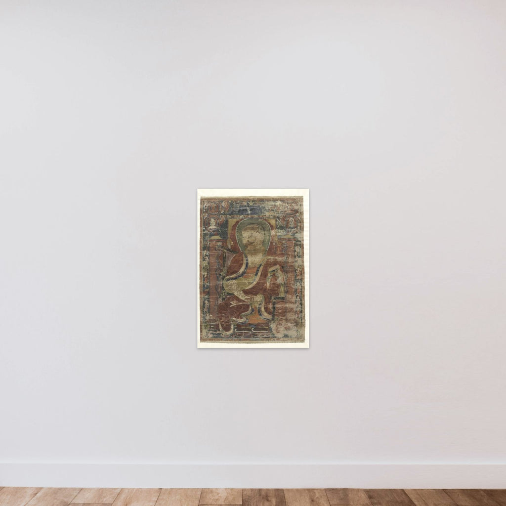 Schildering met een voorstelling van de archat Cudapantaka unframed — shown to scale