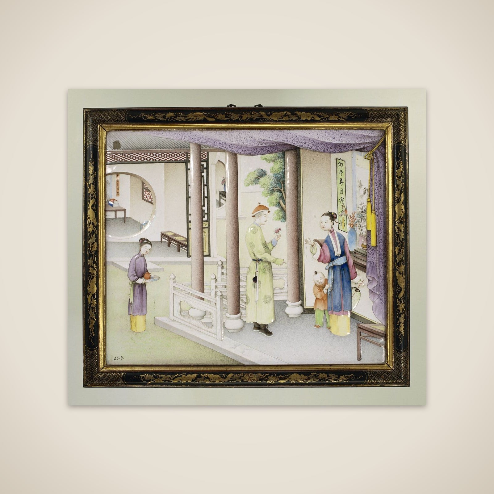 Panel with enamels on copper unframed print