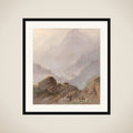 Mountain Landscape in Tirol with Chamois framed