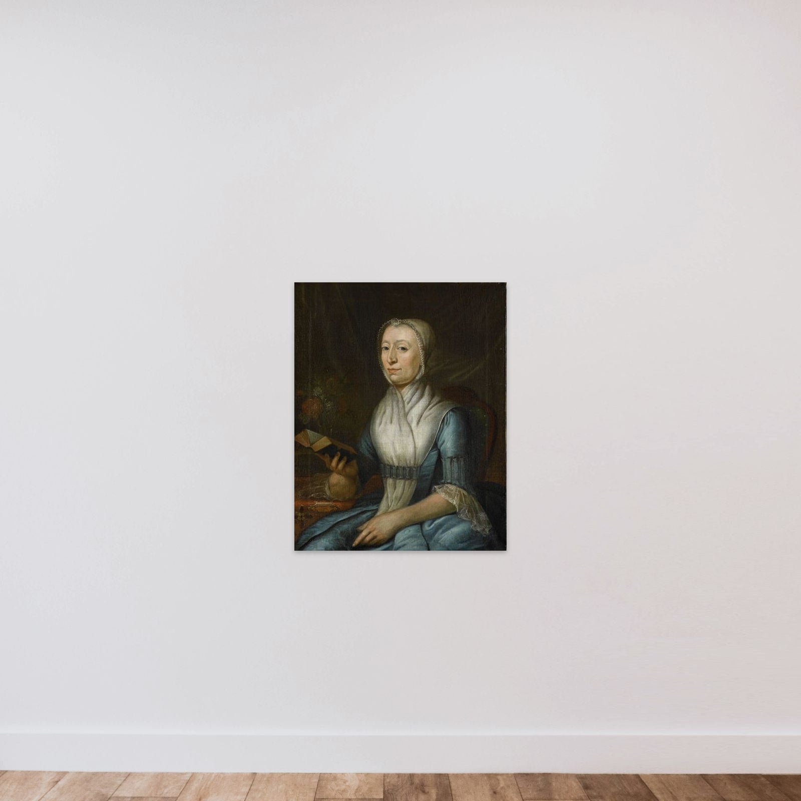 Portrait of Eva Goudriaan-de Veer unframed — shown to scale