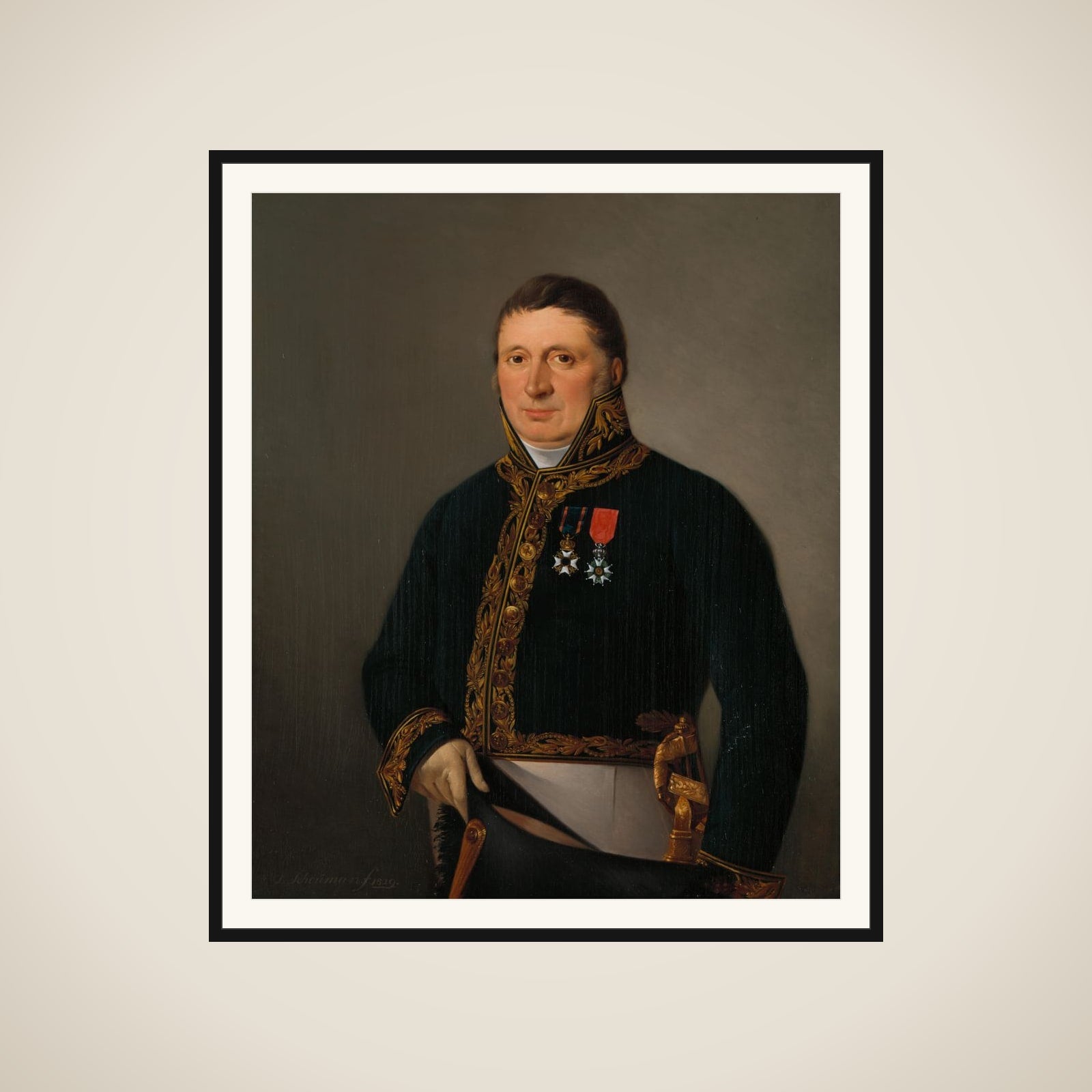 Portrait of Inspector-General A.F. Goudriaan framed