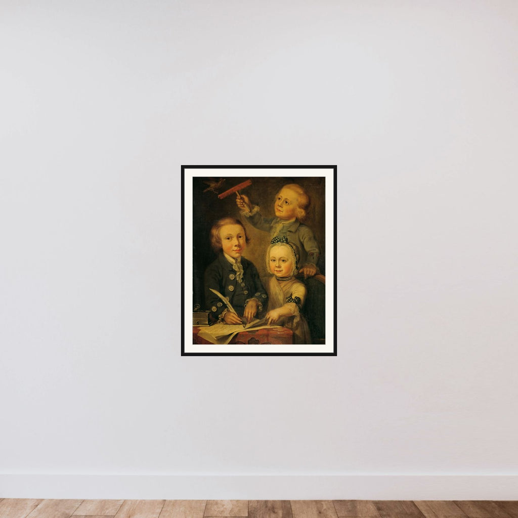 Portrait of the Children of Barend Goudriaan framed — shown to scale