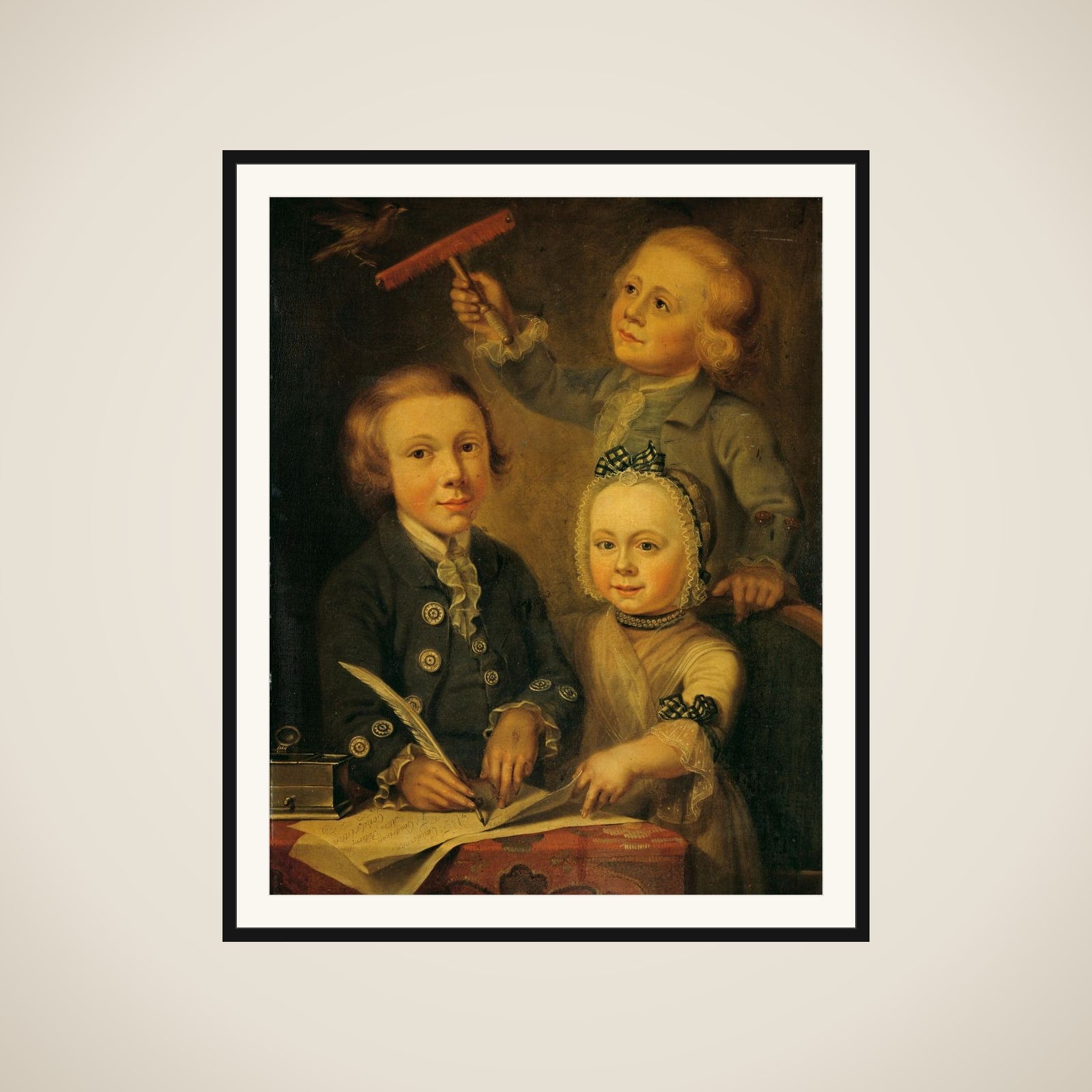 Portrait of the Children of Barend Goudriaan framed