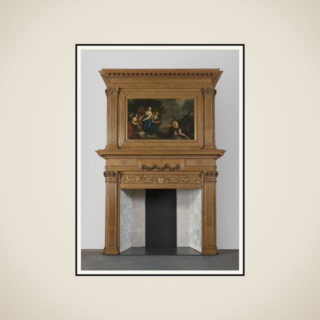 Chimney piece with representation of Odysseus and Nausicaa framed