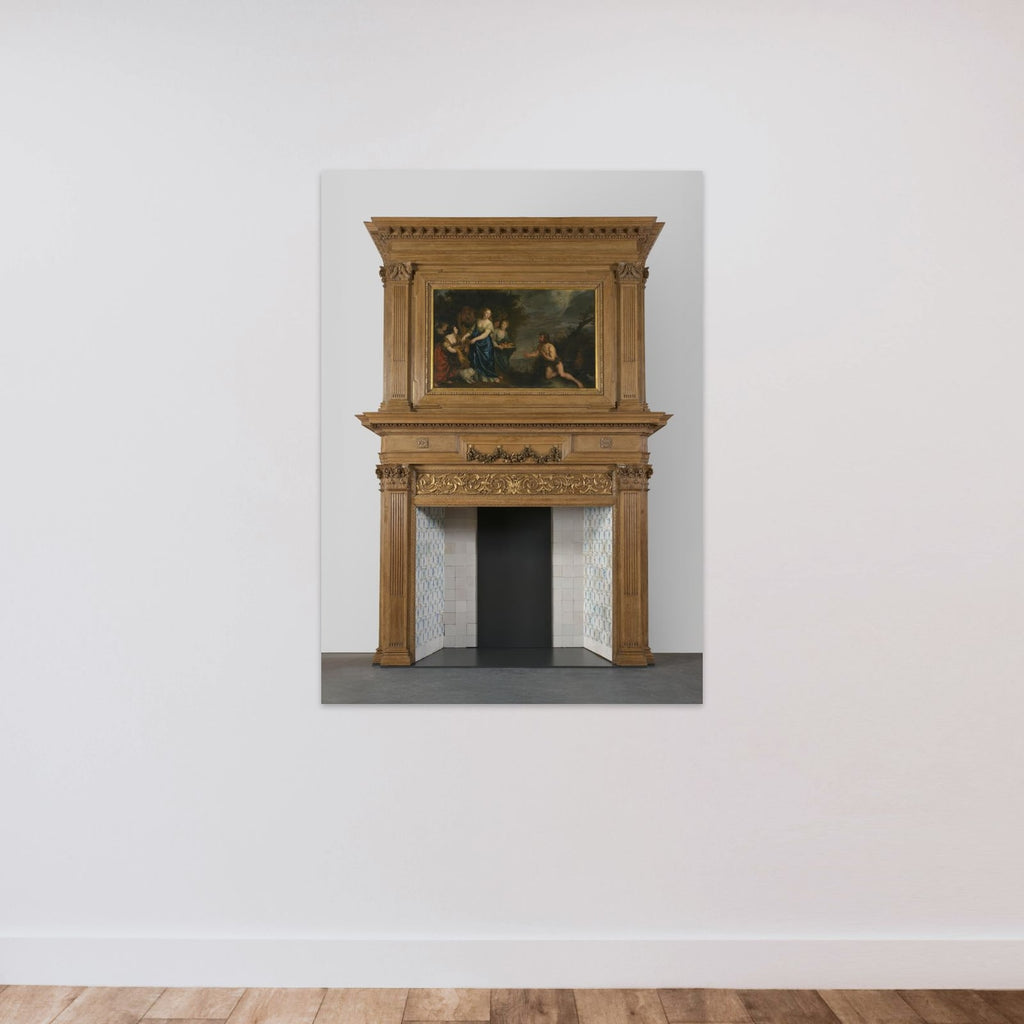 Chimney piece with representation of Odysseus and Nausicaa unframed — shown to scale