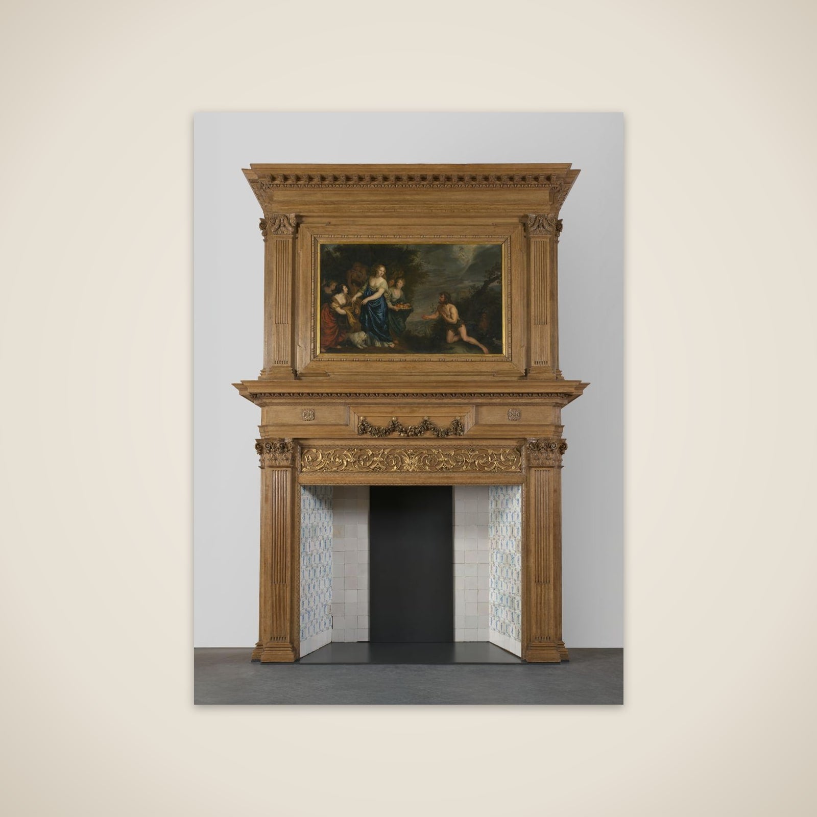 Chimney piece with representation of Odysseus and Nausicaa unframed print