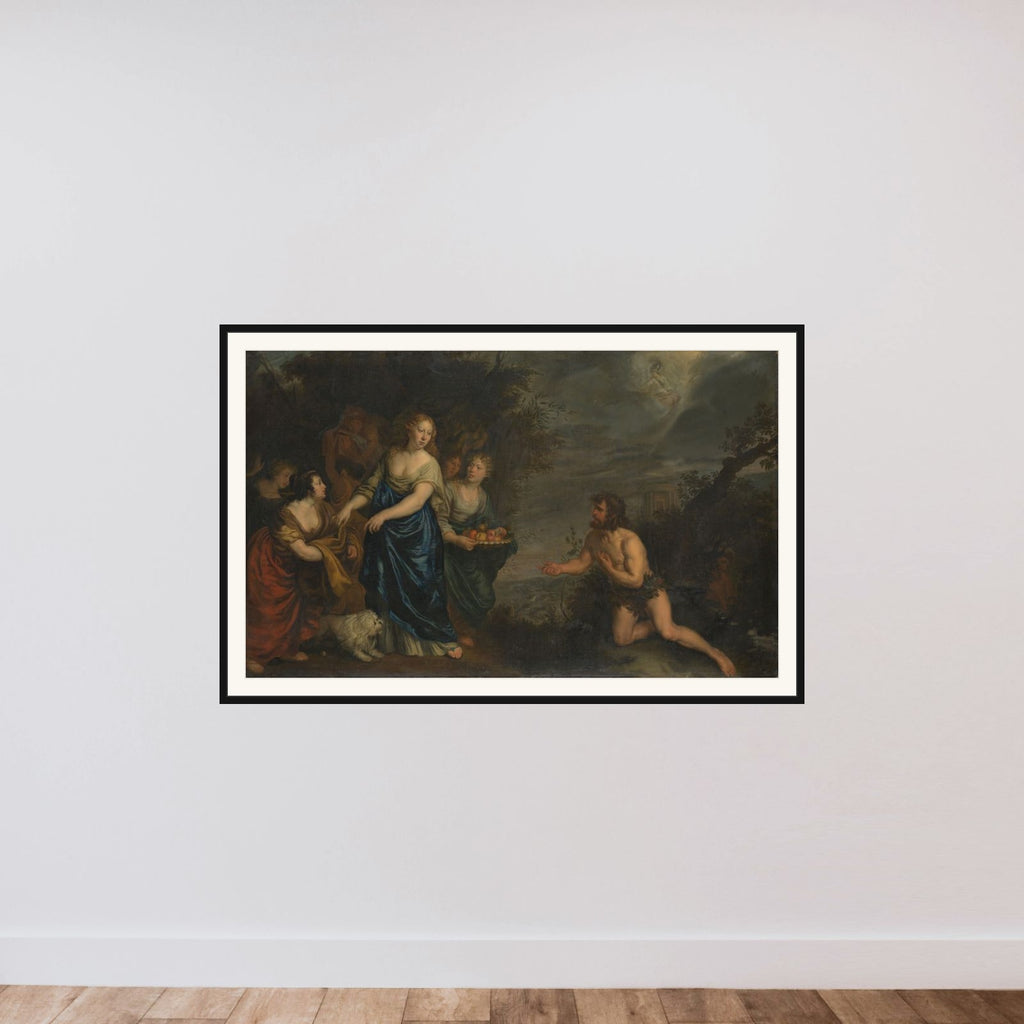 Odysseus and Nausicaa framed — shown to scale