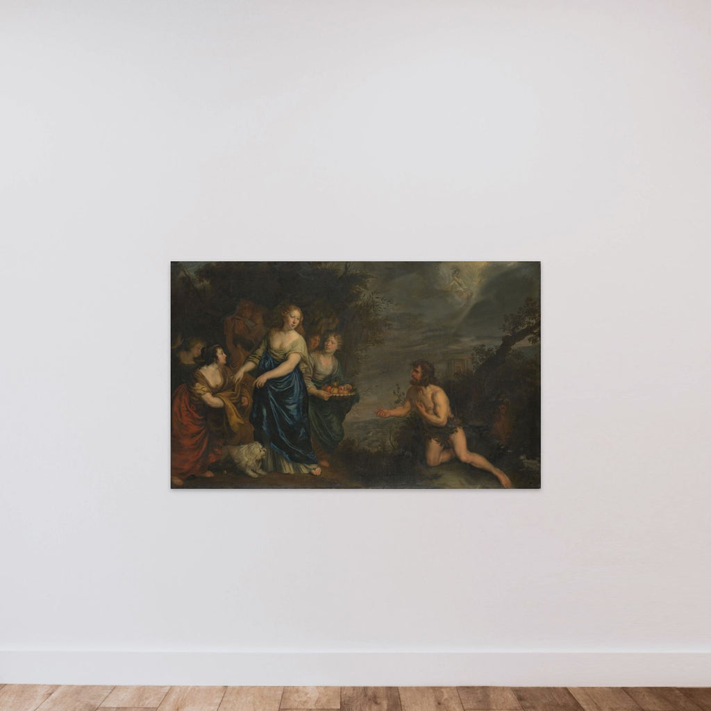 Odysseus and Nausicaa unframed — shown to scale