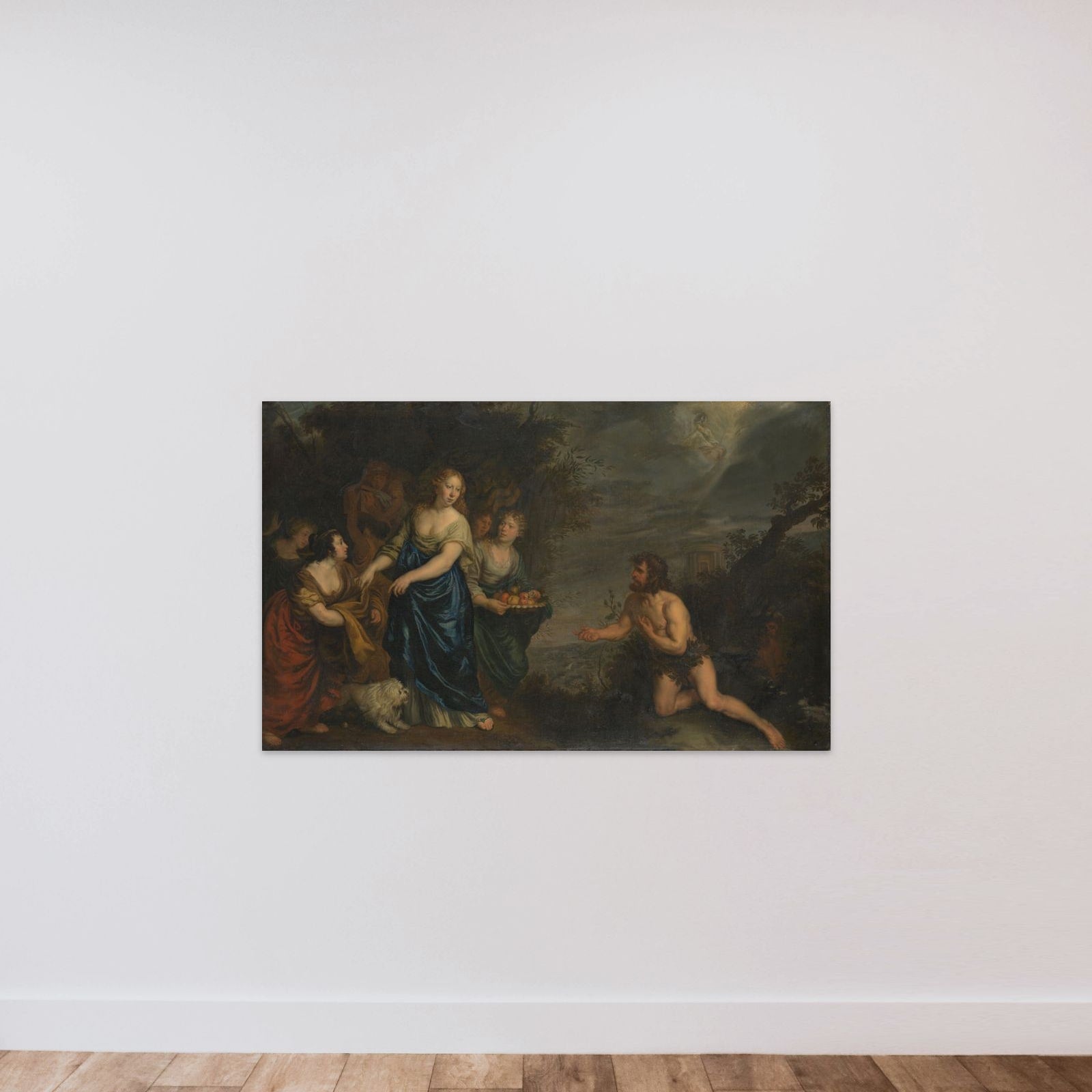 Odysseus and Nausicaa unframed — shown to scale