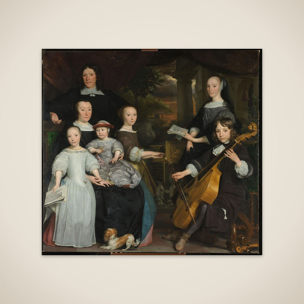 David Leeuw (1631/32-1703). Amsterdam Merchant with his family unframed print