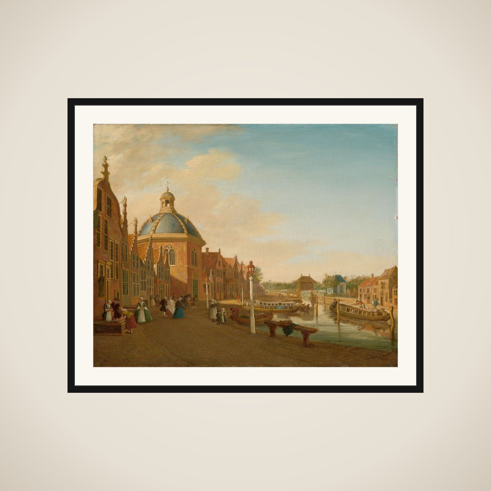 The Docking Basin in the Barge Canal in Leidschendam framed