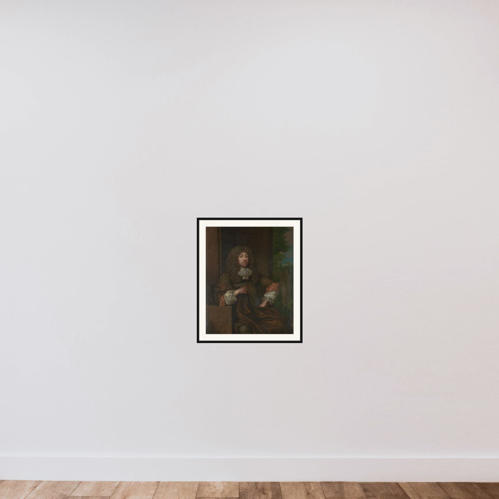 Portrait of Jan Boudaen Courten (1635-1716), lord of St. Laurens, Schellach and Popkensburg, Judge and alderman of Middelburg framed — shown to scale