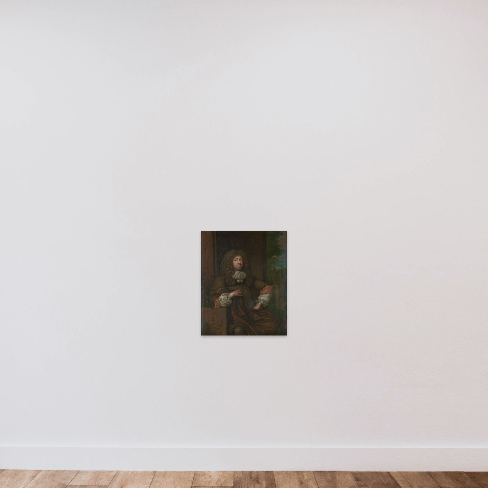Portrait of Jan Boudaen Courten (1635-1716), lord of St. Laurens, Schellach and Popkensburg, Judge and alderman of Middelburg unframed — shown to scale