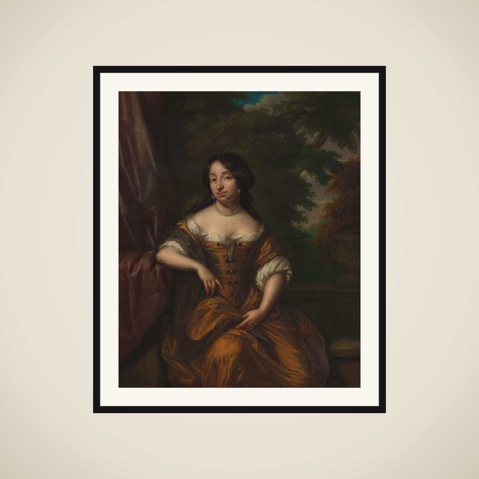 Portrait of Anna Maria Hoeufft 91646-1715), wife of Jan Boudaen Courten framed