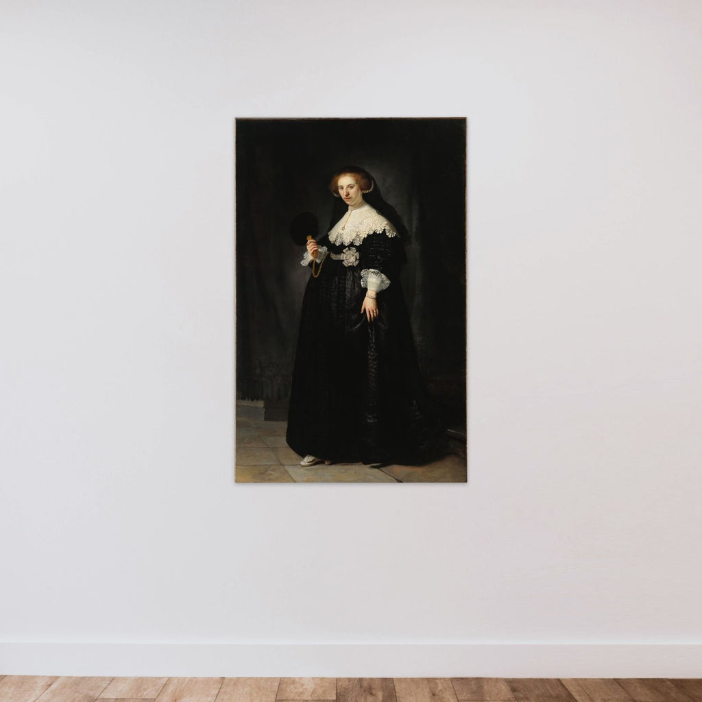 Portrait of Oopjen Coppit unframed — shown to scale