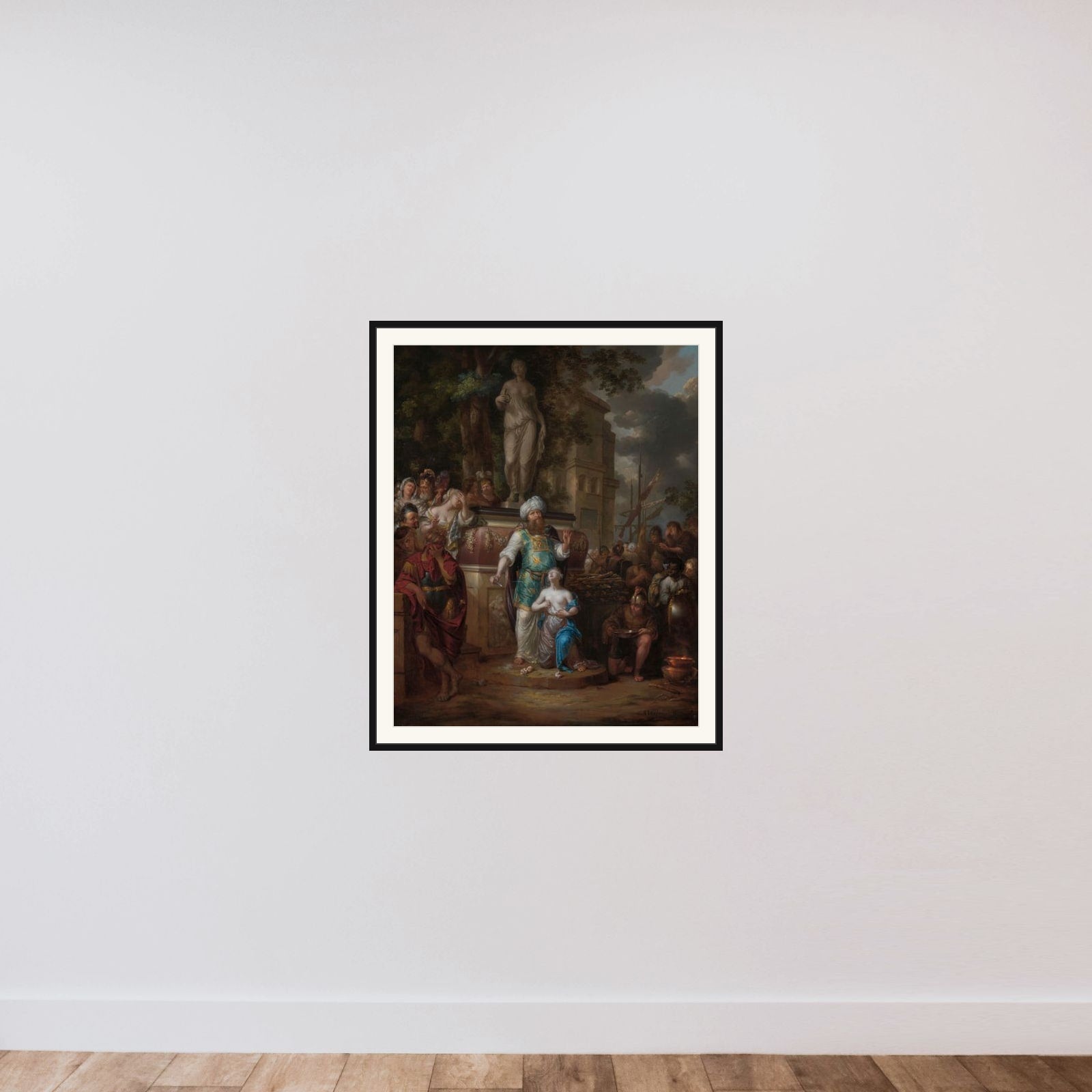 Sacrifice of Iphigenia framed — shown to scale