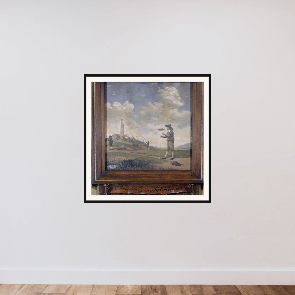 Portrait of a Surveyor (Andries van der Wal) framed — shown to scale