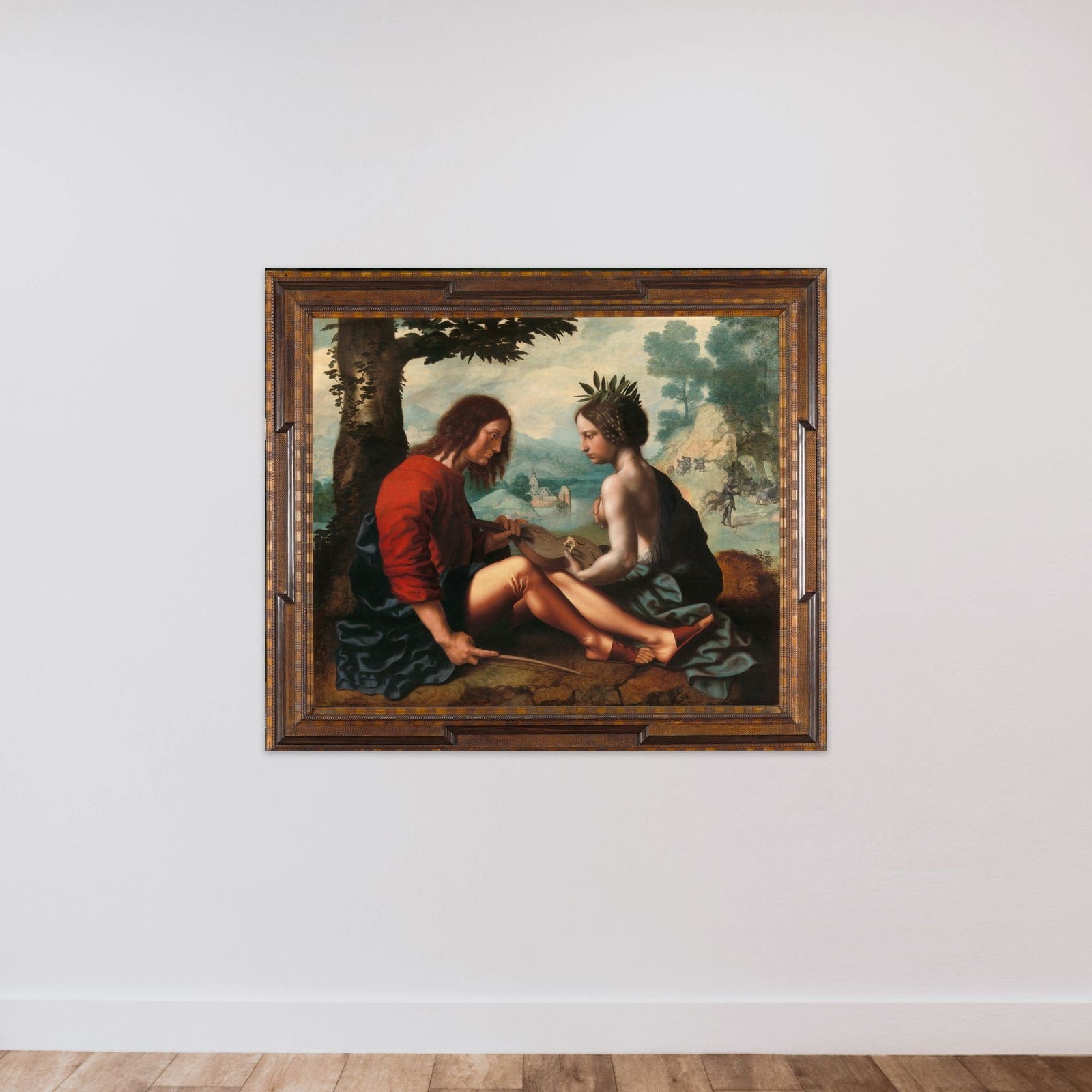 Allegory (Nature as the Nursemaid of Art) unframed — shown to scale