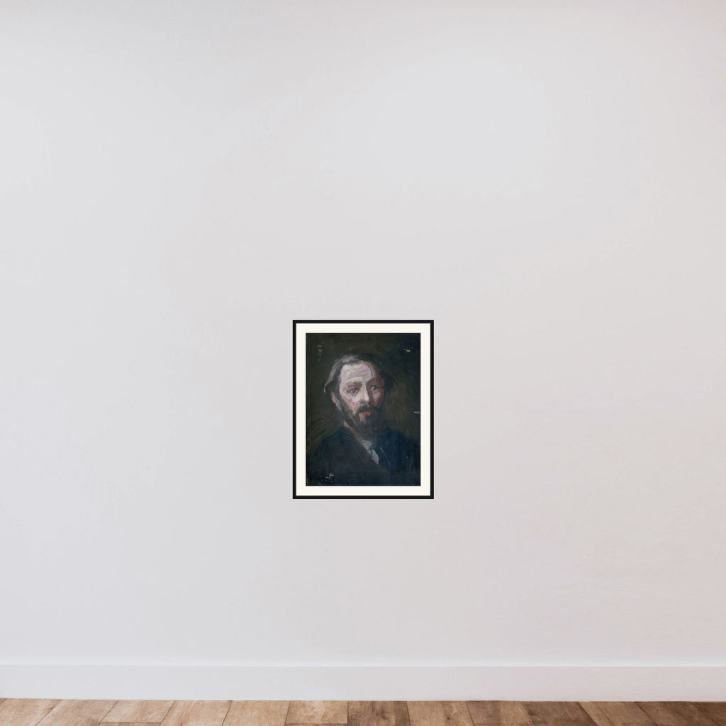Portrait of de sculptor Pier Pander (1864-1919) framed — shown to scale