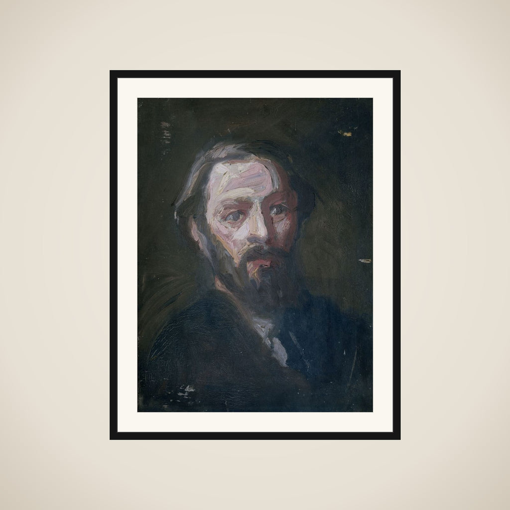 Portrait of de sculptor Pier Pander (1864-1919) framed