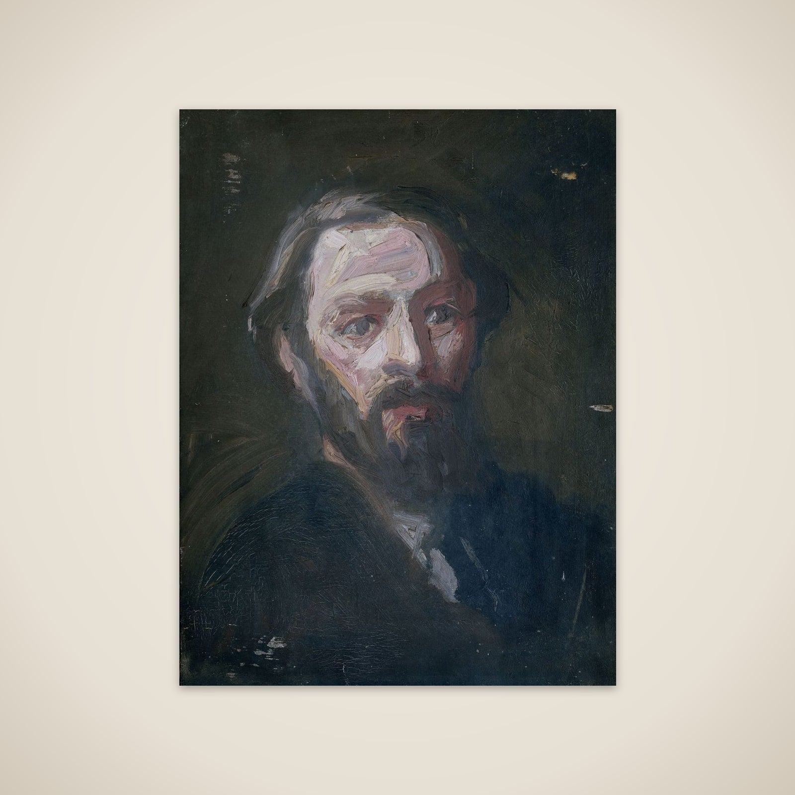 Portrait of de sculptor Pier Pander (1864-1919) unframed print