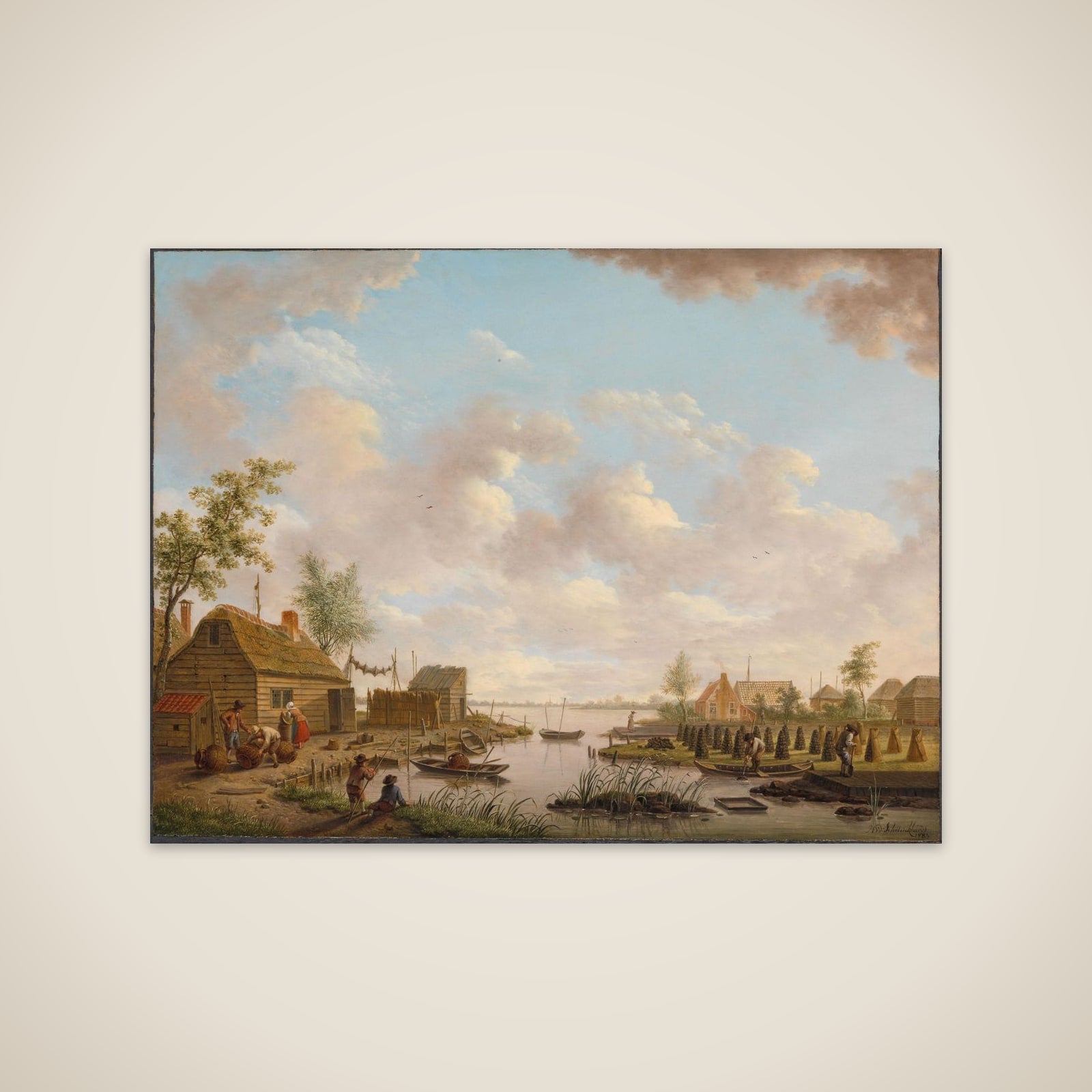 Landscape with Fishermen and Farmers Extracting Peat in a Marsh unframed print