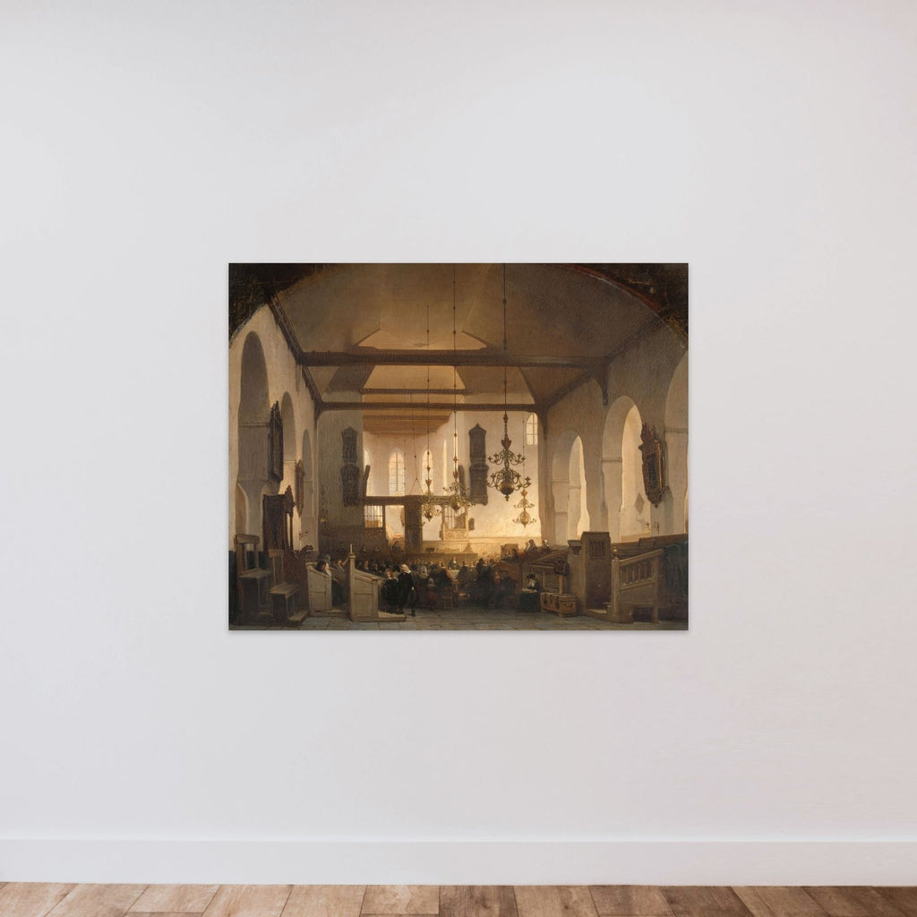 A Service in the Geertekerk, Utrecht unframed — shown to scale