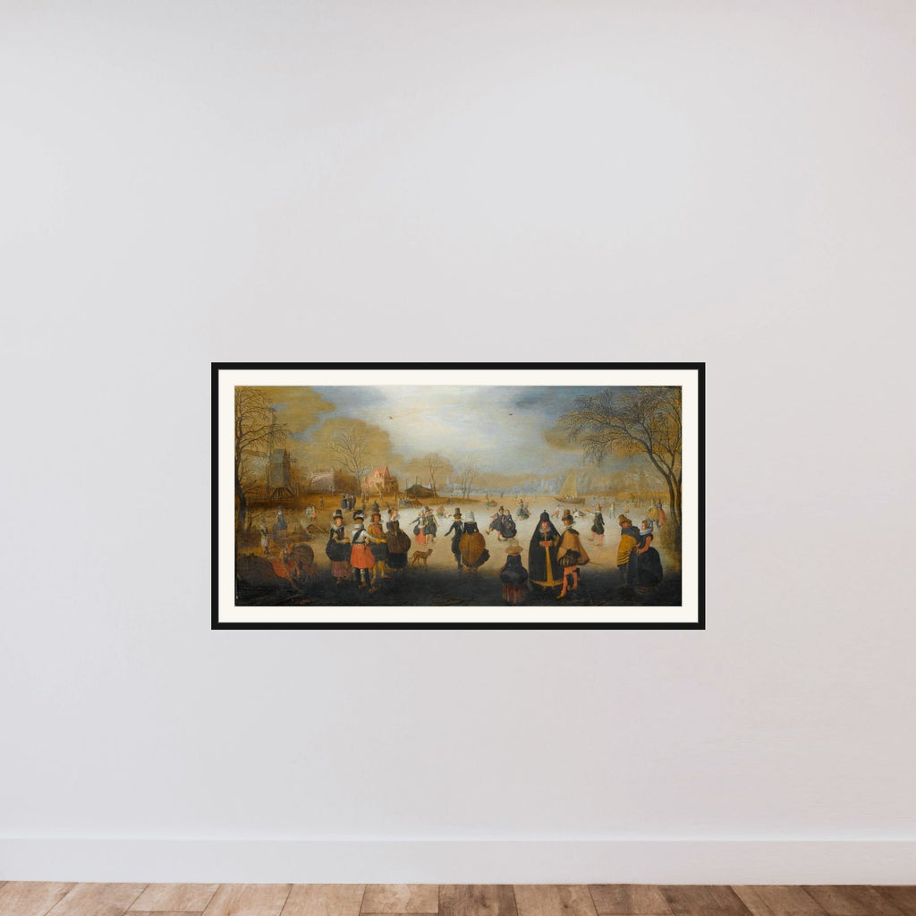 Winter Landscape with Skaters framed — shown to scale