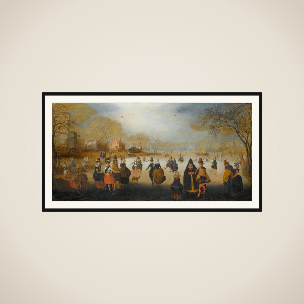 Winter Landscape with Skaters framed