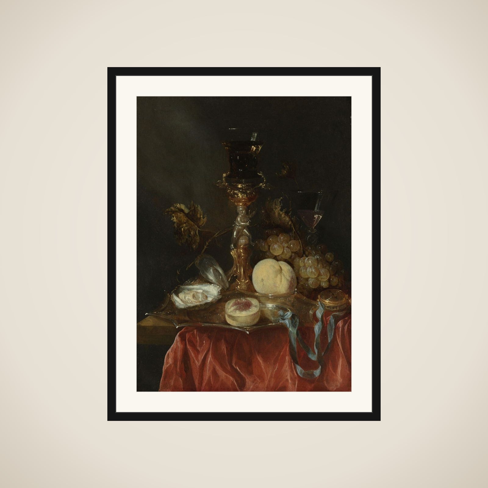 Still Life with Silver-Gilt Glass Holder framed