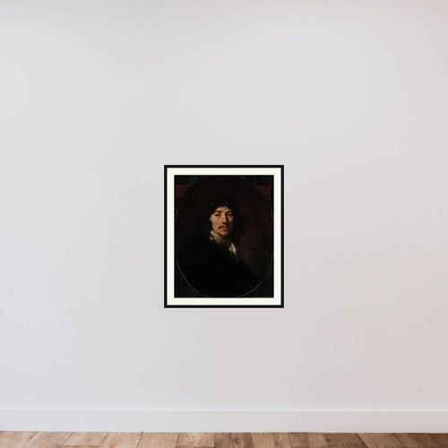 Bust of a Man with a Gorget, possibly a Self-Portrait framed — shown to scale