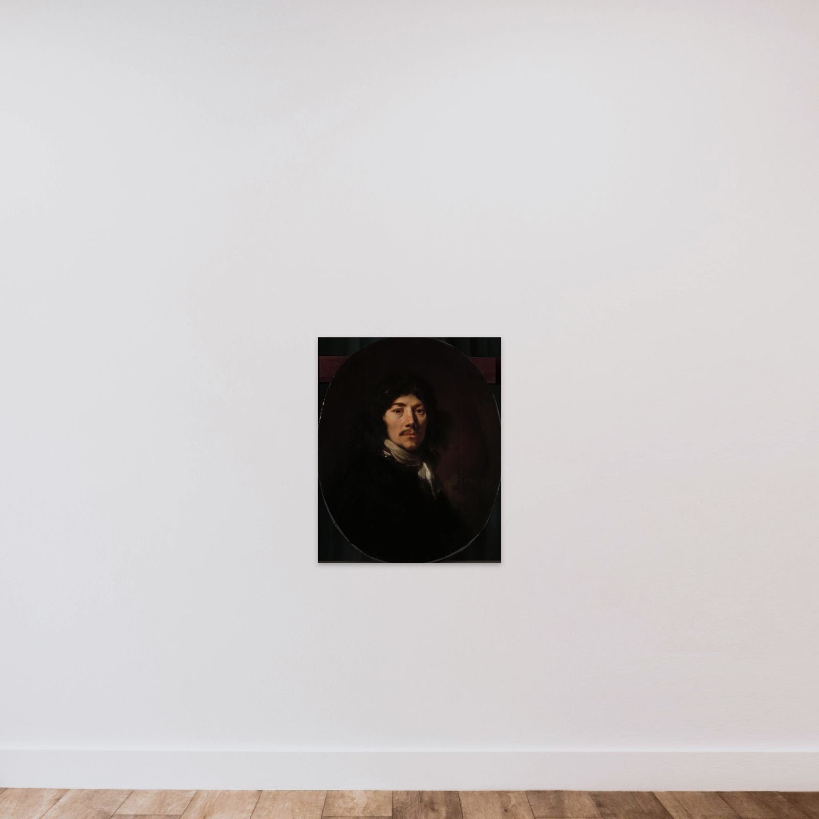 Bust of a Man with a Gorget, possibly a Self-Portrait unframed — shown to scale