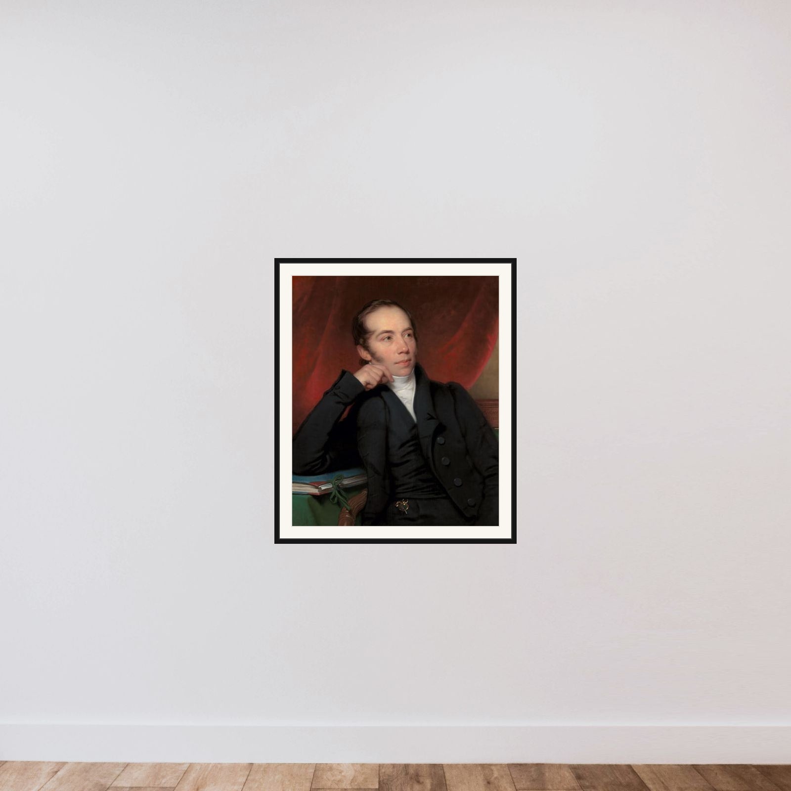 Portrait of Pieter Ernst Hendrik Praetorius, Broker, Draftsman and Painter. Chairman of the Board of the Rijksmuseum 1852-74 framed — shown to scale