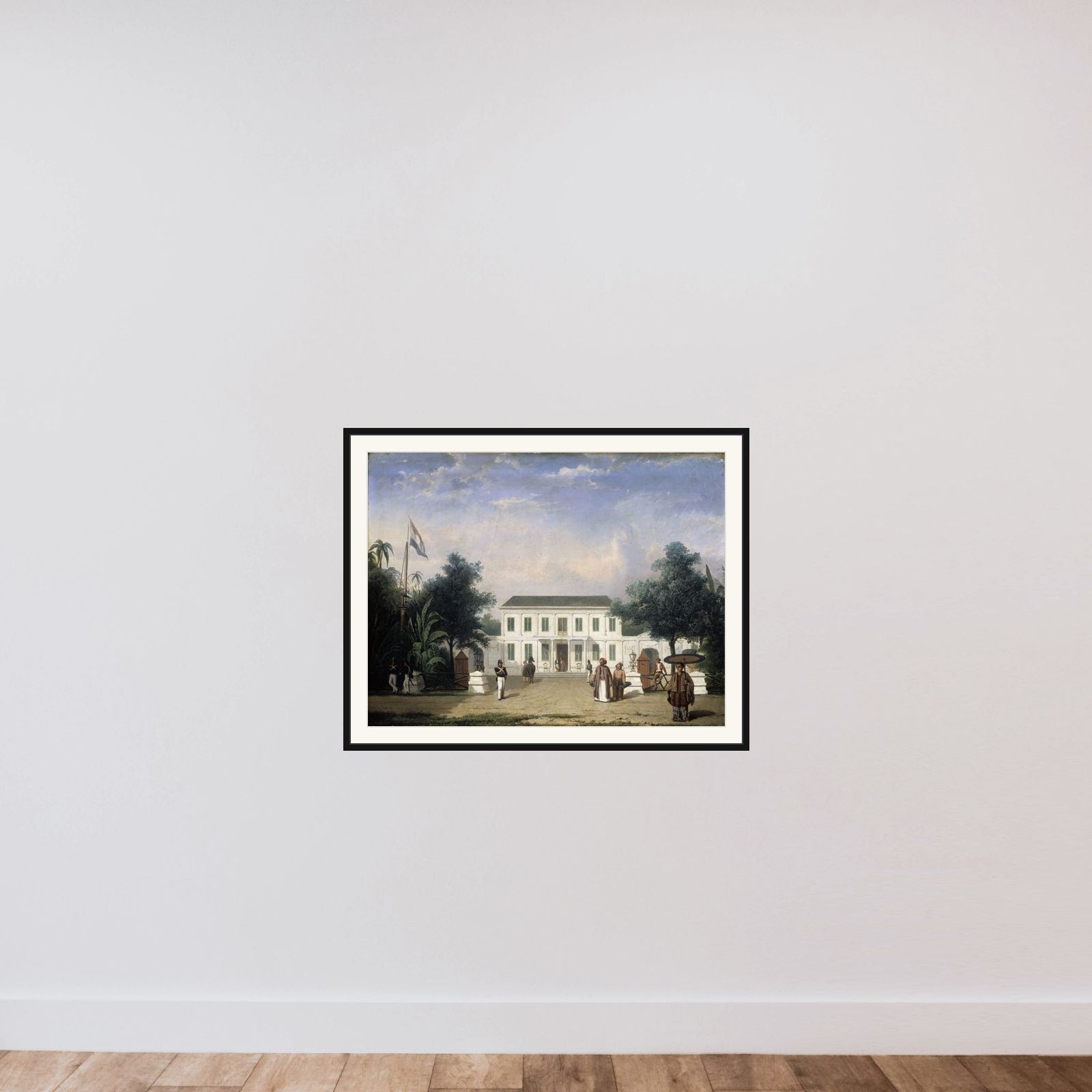 House on the Rijswijk, Batavia (Jalan Veteran) framed — shown to scale