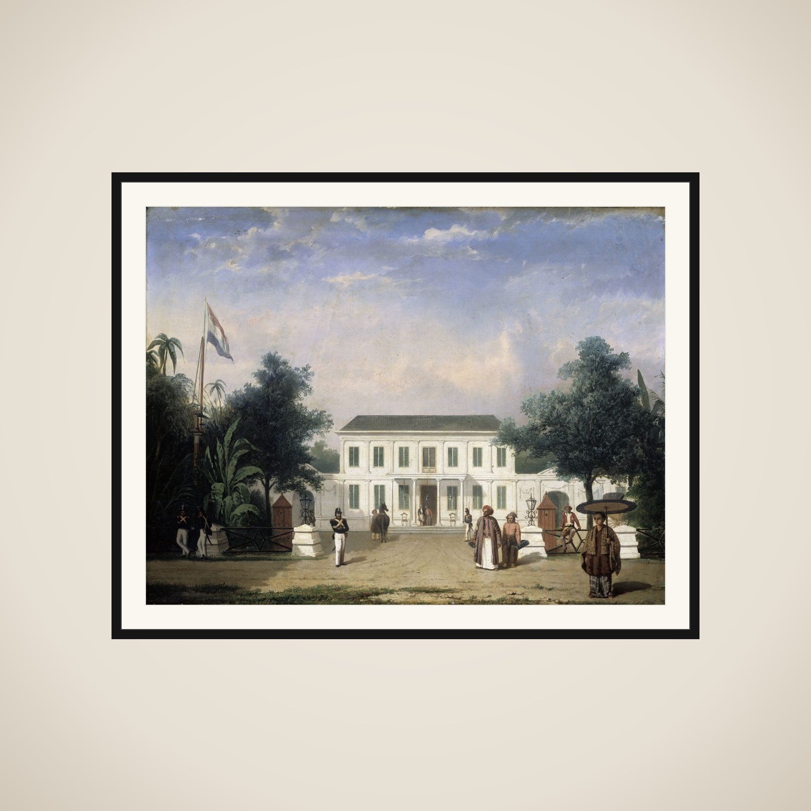 House on the Rijswijk, Batavia (Jalan Veteran) framed